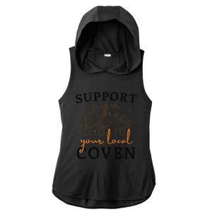 Support Your Local Coven Funny Farm Witch Chicken Halloween Gift Ladies PosiCharge Tri-Blend Wicking Draft Hoodie Tank