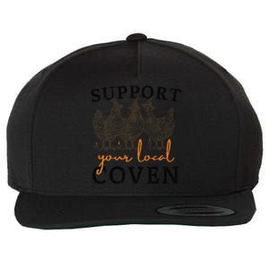 Support Your Local Coven Funny Farm Witch Chicken Halloween Gift Wool Snapback Cap