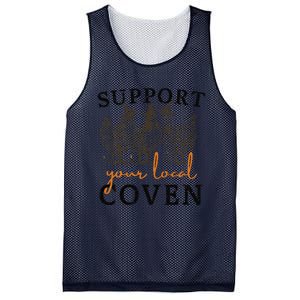 Support Your Local Coven Funny Farm Witch Chicken Halloween Gift Mesh Reversible Basketball Jersey Tank