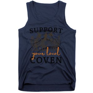 Support Your Local Coven Funny Farm Witch Chicken Halloween Gift Tank Top