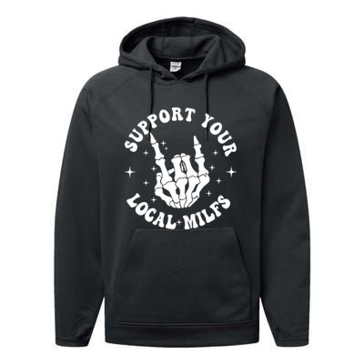 Support Your Local Milfs Performance Fleece Hoodie