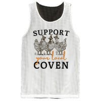 Support Your Local Coven Funny Farm Witch Chicken Halloween Mesh Reversible Basketball Jersey Tank