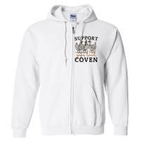 Support Your Local Coven Funny Farm Witch Chicken Halloween Full Zip Hoodie