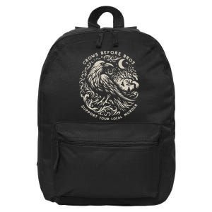 Support Your Local Murder Crows Before Bros Funny 16 in Basic Backpack