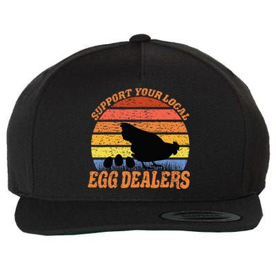 Support your local egg Dealer Easter Farmer Chicken Lover Wool Snapback Cap