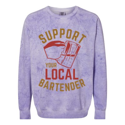 Support Your Local Bartender Colorblast Crewneck Sweatshirt