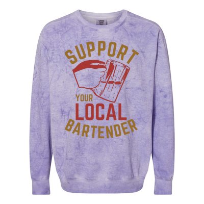 Support Your Local Bartender Colorblast Crewneck Sweatshirt