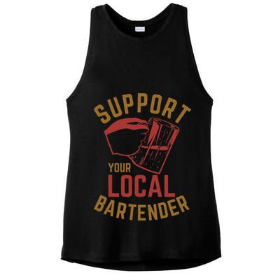 Support Your Local Bartender Ladies PosiCharge Tri-Blend Wicking Tank