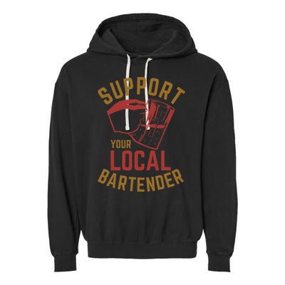 Support Your Local Bartender Garment-Dyed Fleece Hoodie