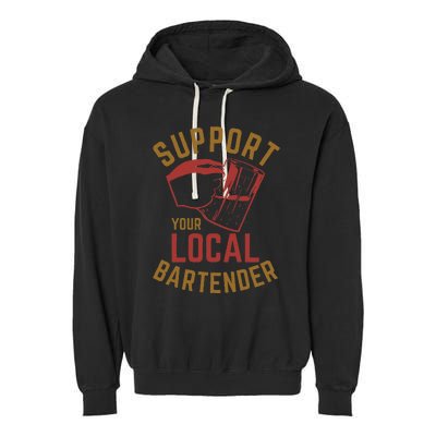 Support Your Local Bartender Garment-Dyed Fleece Hoodie