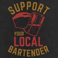 Support Your Local Bartender Garment-Dyed Fleece Hoodie