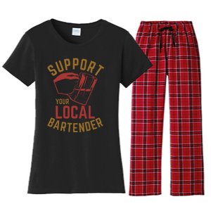 Support Your Local Bartender Women's Flannel Pajama Set