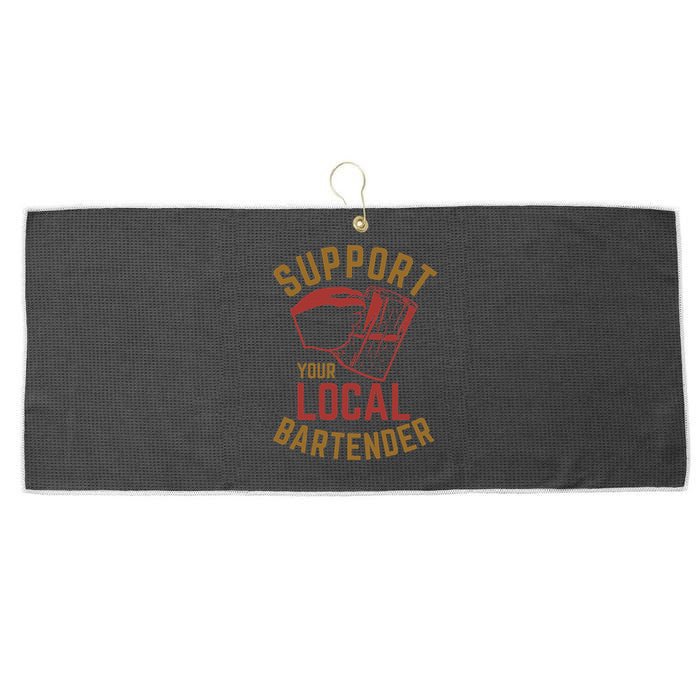 Support Your Local Bartender Large Microfiber Waffle Golf Towel