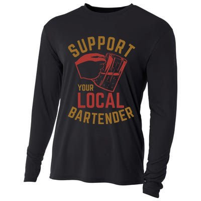 Support Your Local Bartender Cooling Performance Long Sleeve Crew