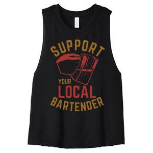 Support Your Local Bartender Women's Racerback Cropped Tank