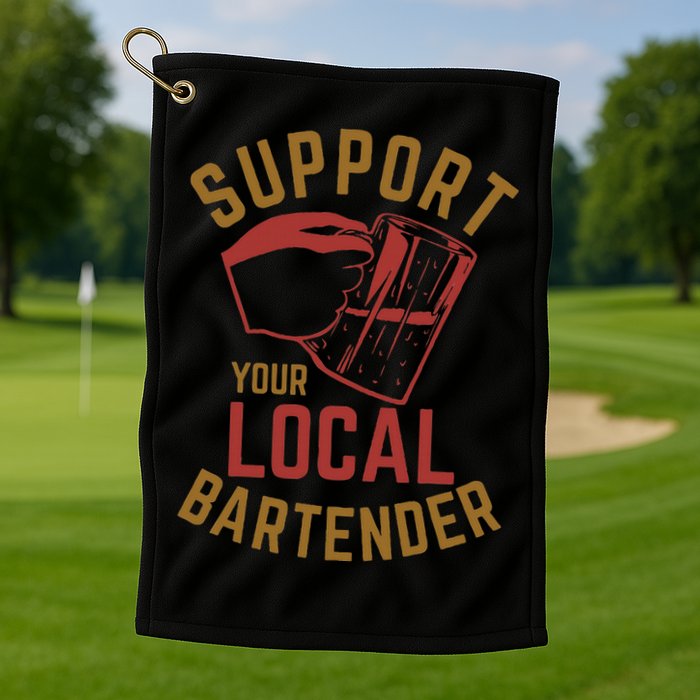 Support Your Local Bartender Golf Towel