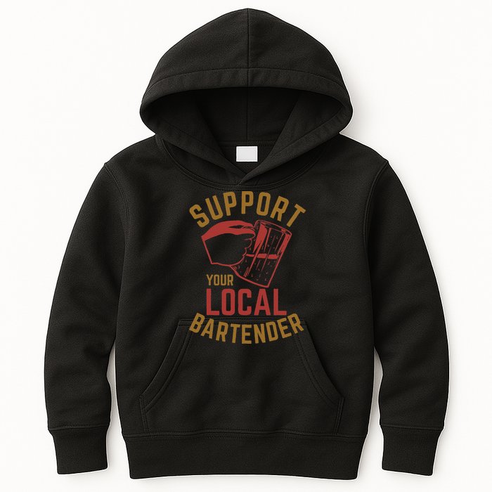Support Your Local Bartender Kids Hoodie