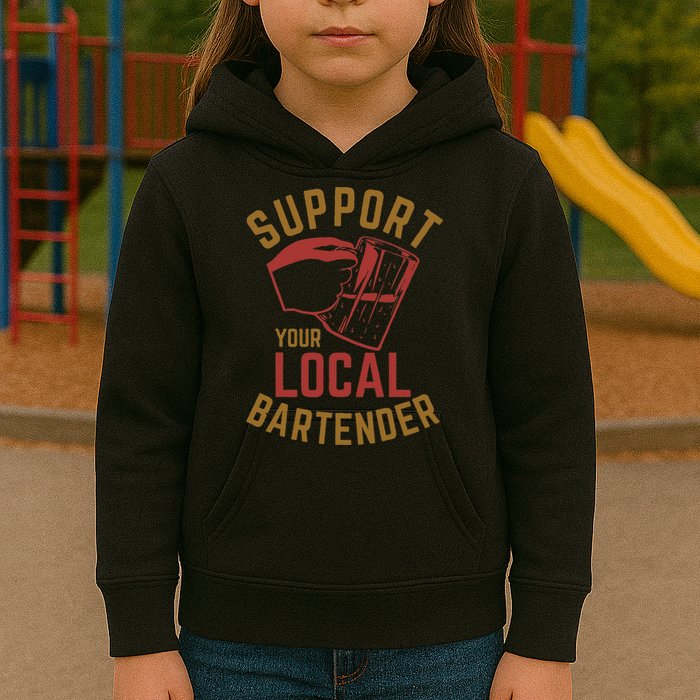 Support Your Local Bartender Kids Hoodie