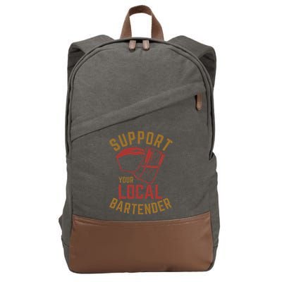 Support Your Local Bartender Cotton Canvas Backpack