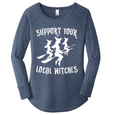 Support Your Local Witches Funny Gift Halloween Sexy Witch Funny Gift Women's Perfect Tri Tunic Long Sleeve Shirt