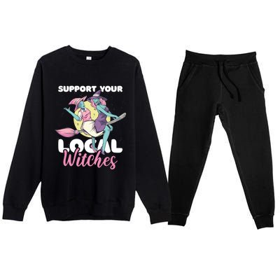 Support Your Local Witches Gift Premium Crewneck Sweatsuit Set