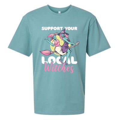 Support Your Local Witches Gift Sueded Cloud Jersey T-Shirt