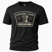 Support Your Local Farmer Eat Beef Cooling Performance Crew T-Shirt