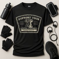 Support Your Local Farmer Eat Beef Cooling Performance Crew T-Shirt