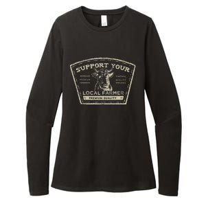 Support Your Local Farmer Eat Beef Womens CVC Long Sleeve Shirt