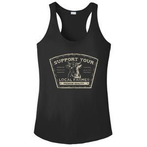 Support Your Local Farmer Eat Beef Ladies PosiCharge Competitor Racerback Tank