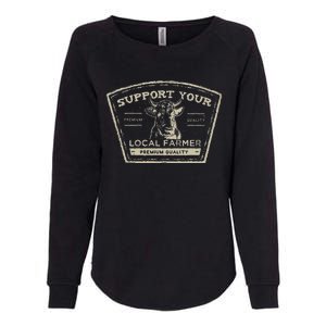 Support Your Local Farmer Eat Beef Womens California Wash Sweatshirt