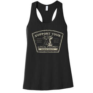 Support Your Local Farmer Eat Beef Women's Racerback Tank