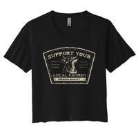 Support Your Local Farmer Eat Beef Women's Crop Top Tee