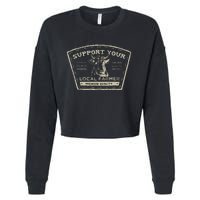 Support Your Local Farmer Eat Beef Cropped Pullover Crew