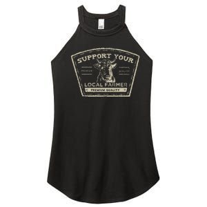 Support Your Local Farmer Eat Beef Women's Perfect Tri Rocker Tank