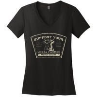 Support Your Local Farmer Eat Beef Women's V-Neck T-Shirt