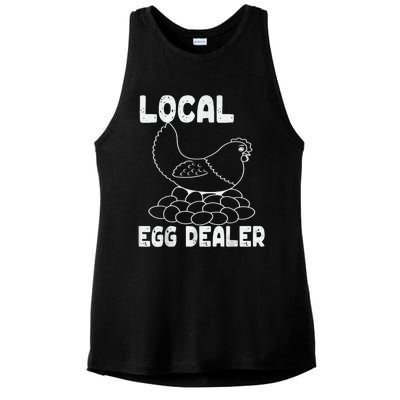 Support Your Local Egg Dealer Funny Chicken Lover Graphic Ladies PosiCharge Tri-Blend Wicking Tank