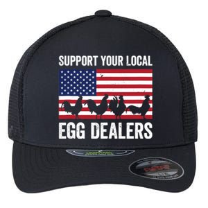 Support Your Local Egg Dealer Farmers Funny Chicken Lover Flexfit Unipanel Trucker Cap