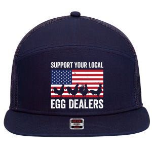 Support Your Local Egg Dealer Farmers Funny Chicken Lover 7 Panel Mesh Trucker Snapback Hat