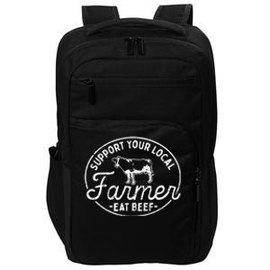 Support Your Local Farmer Eat Beef Impact Tech Backpack