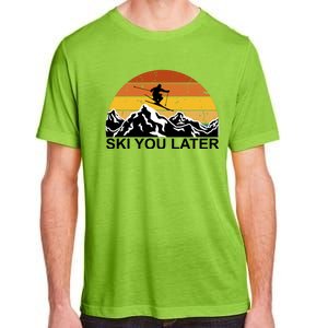 Ski You Later Skiing Retro Sunset Mountain Adult ChromaSoft Performance T-Shirt