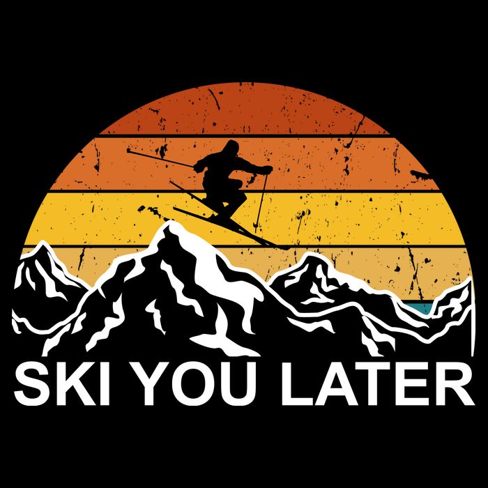 Ski You Later Skiing Retro Sunset Mountain Cooling Performance Crew T-Shirt