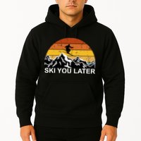 Ski You Later Skiing Retro Sunset Mountain Hoodie