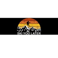 Ski You Later Skiing Retro Sunset Mountain Bumper Sticker