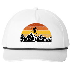 Ski You Later Skiing Retro Sunset Mountain Snapback Five-Panel Rope Hat