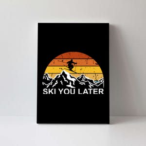 Ski You Later Skiing Retro Sunset Mountain Canvas