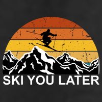 Ski You Later Skiing Retro Sunset Mountain Adult Drive Performance Visor
