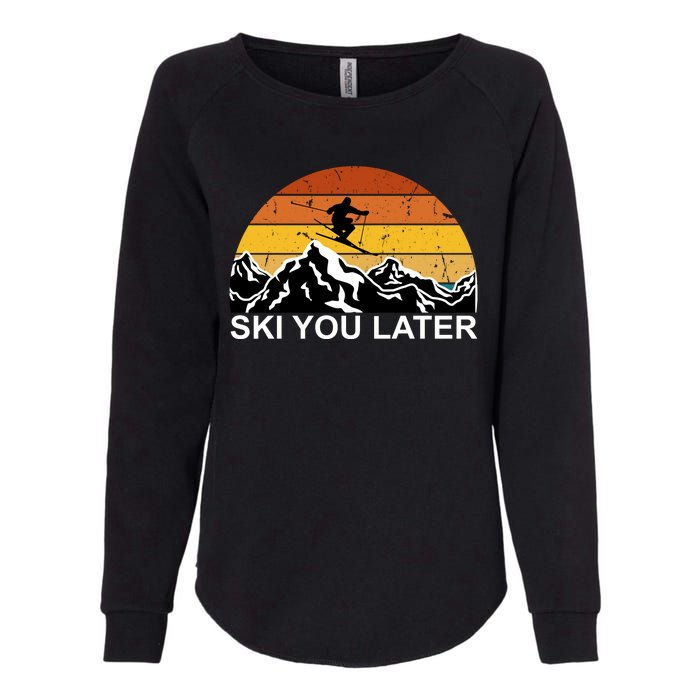 Ski You Later Skiing Retro Sunset Mountain Womens California Wash Sweatshirt