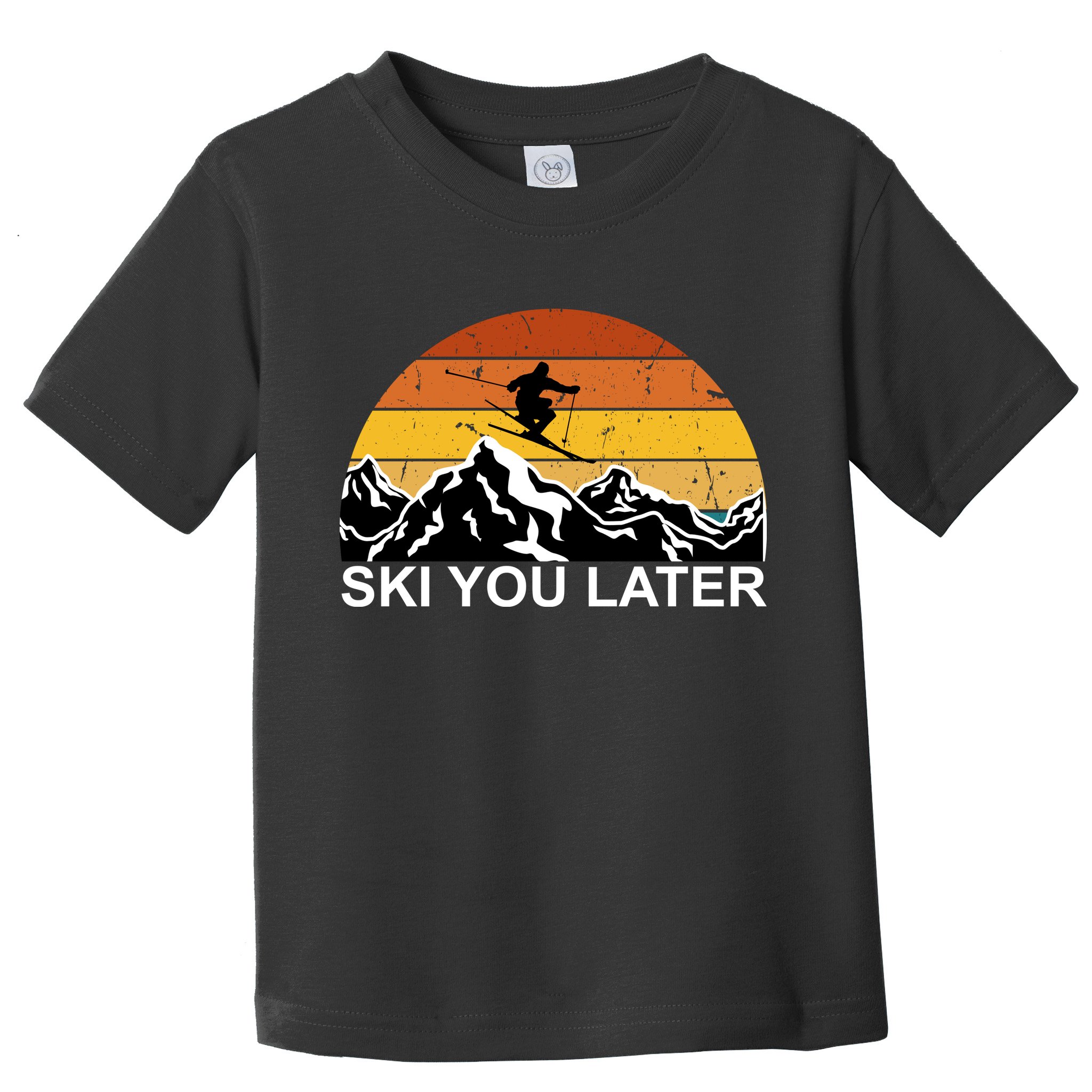 Ski You Later Skiing Retro Sunset Mountain Toddler T-Shirt