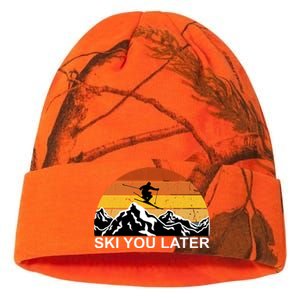 Ski You Later Skiing Retro Sunset Mountain Kati Licensed 12" Camo Beanie